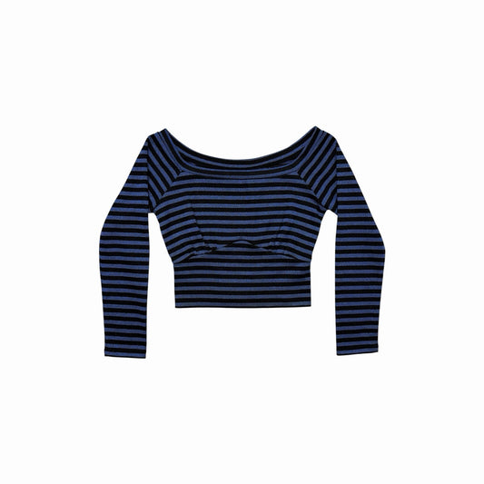 Kikka The Diary Of Stripe Top Women’s Small Blue And Black Japanese Brand