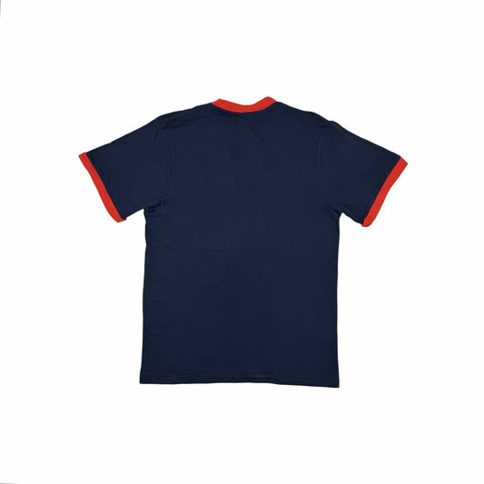 Vintage Nike Ringer T-Shirt Men’s Large Navy Blue Graphic Print