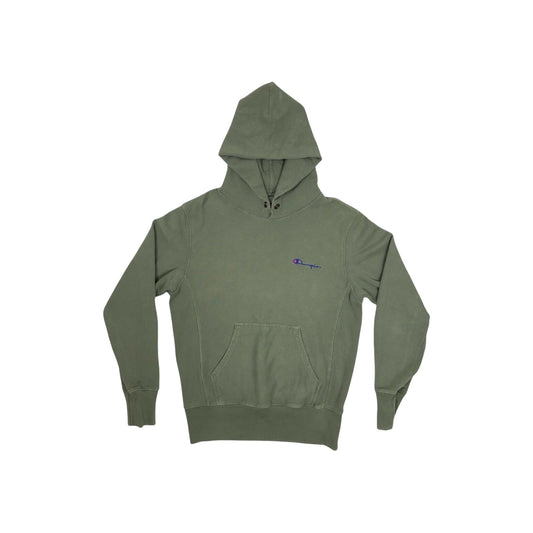 Vintage Champion Reverse Weave Hoodie Men's Small Green Embroidered Logo