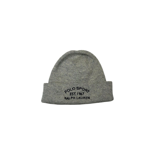 Vintage Polo Sport Ralph Lauren Beanie Grey Lambswool Embroidered Logo