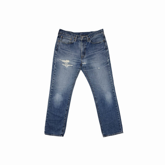 Levi’s 514 Straight Leg Jeans Men’s 34w 32l Blue Distressed Denim
