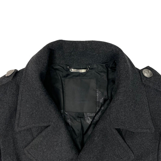 Rare Philipp Plein Mantel Herren Coat Men's Large Black Wool Limited Edition
