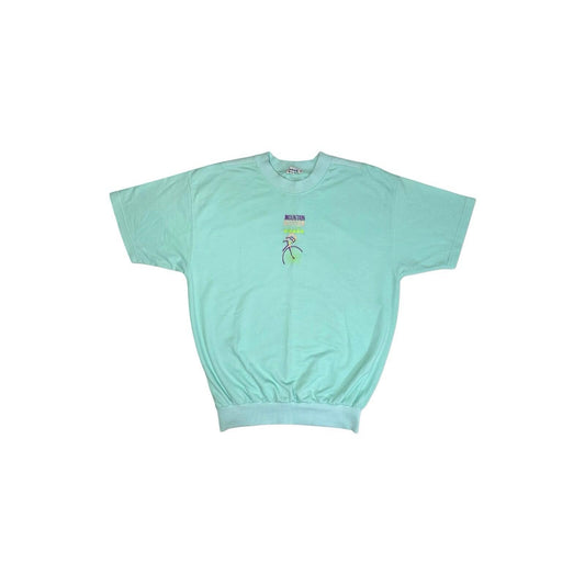 Vintage Diadora T-Shirt Men’s Medium Mint Green Embroidered Logo Made In Italy