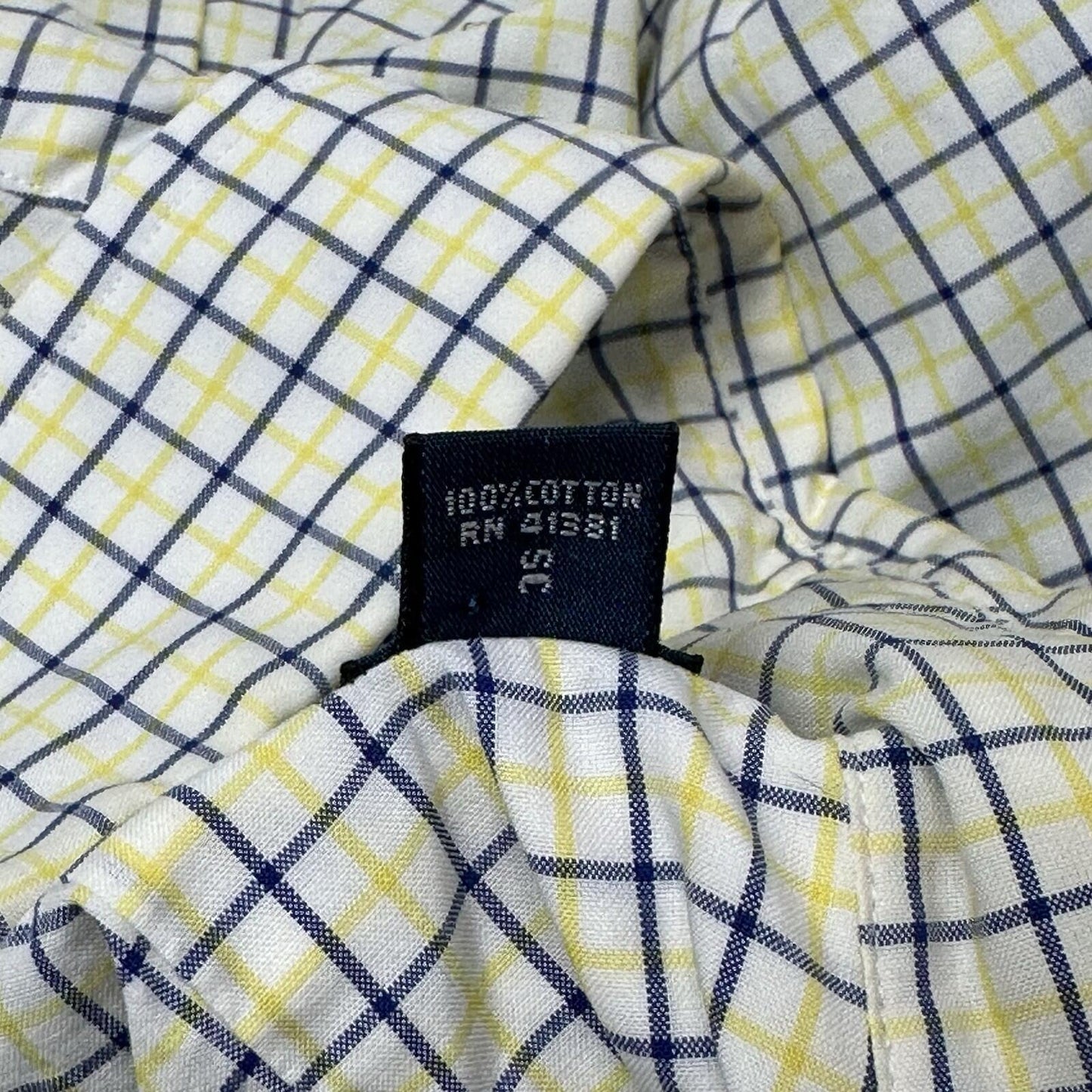 Vintage Polo Ralph Lauren Shirt Men’s Large Yellow, Blue And White Check