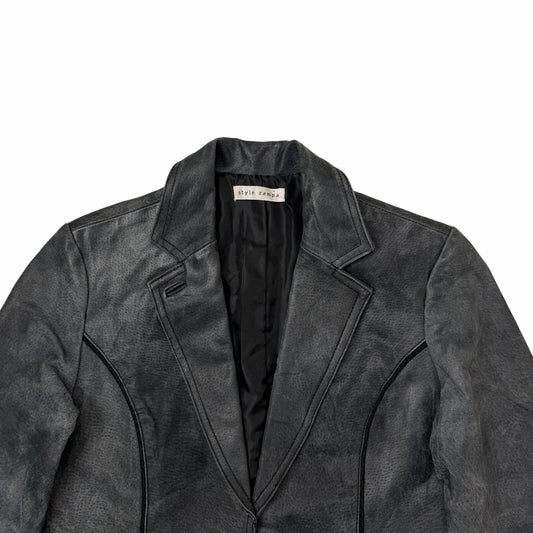 Vintage Leather Jacket Women’s Small Grey Black Zampa Japanese Design