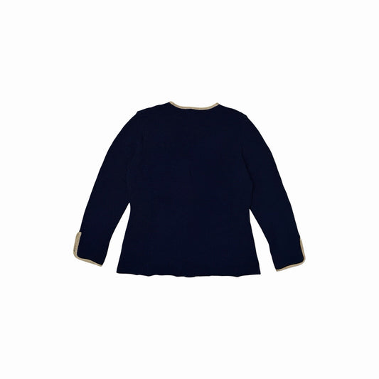 Vintage Luisa Spagnoli Jacket Women’s Medium Navy Blue And Gold Made In Italy