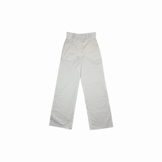 MaxMara Wide Leg Trousers Women’s 29w 33l White Pin Stripe Pleat Summer Trouser