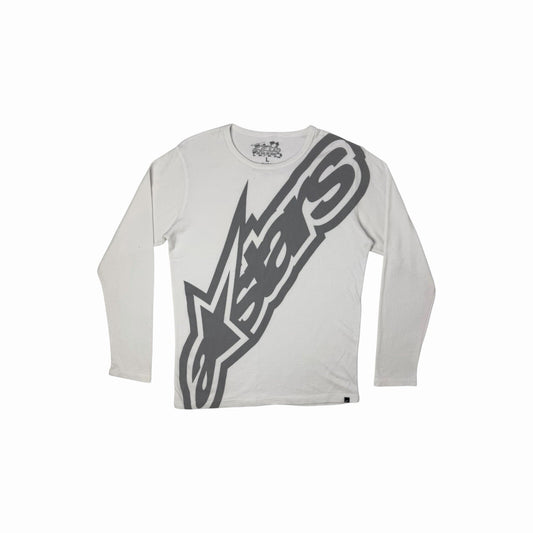 Vintage Alpinestars T-Shirt Long Sleeve Men’s XL White Jersey Knit Top 00’s Reto