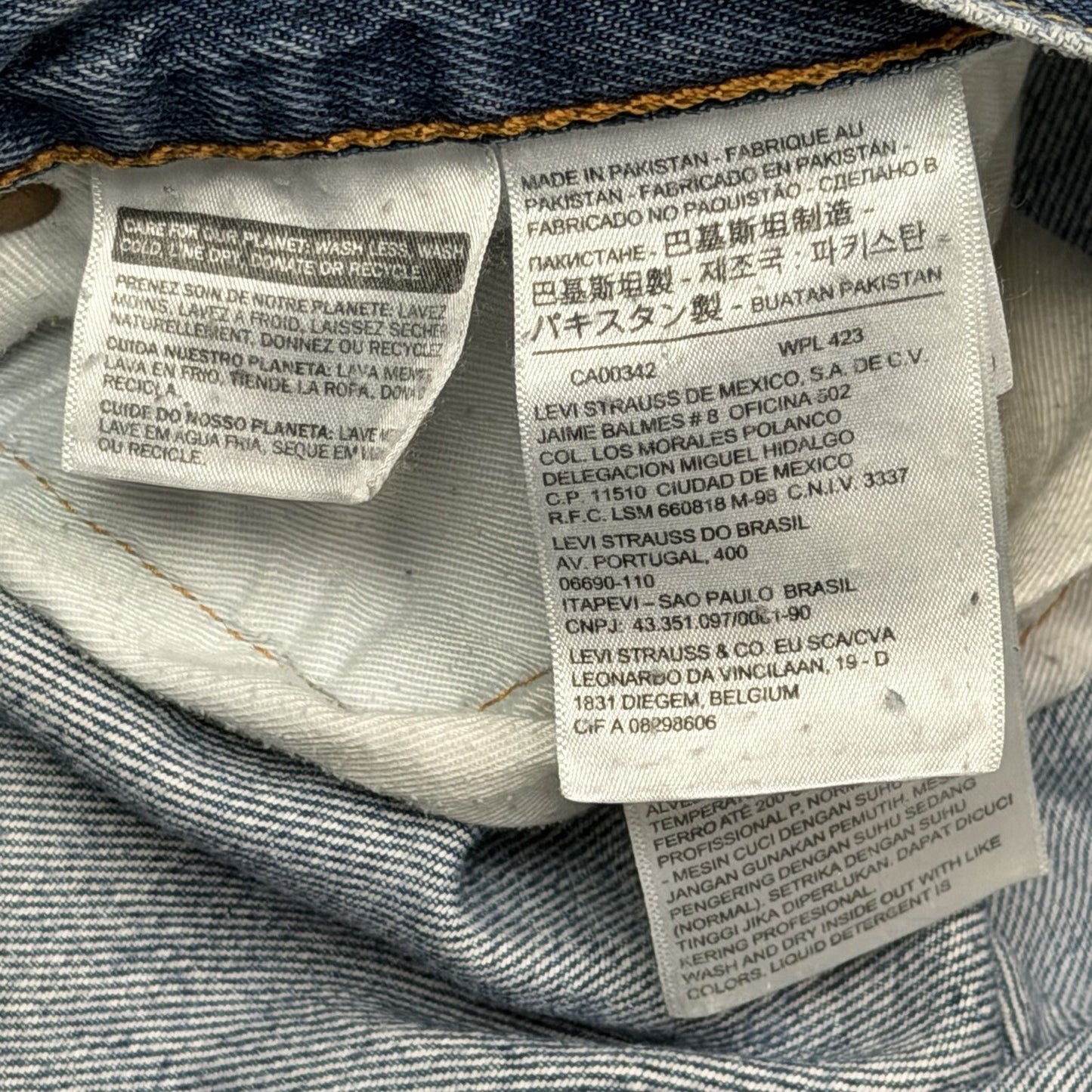 Levi’s 514 Straight Leg Jeans Men’s 34w 32l Blue Distressed Denim