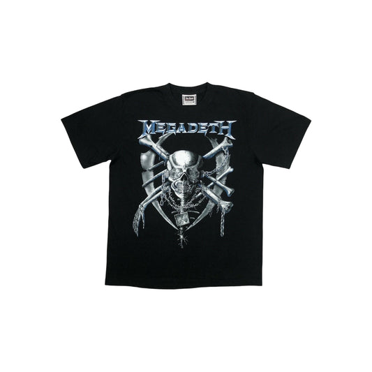 Vintage Megadeth T-Shirt Men's Large Black Skull Graphic Print 00'S The Roxx