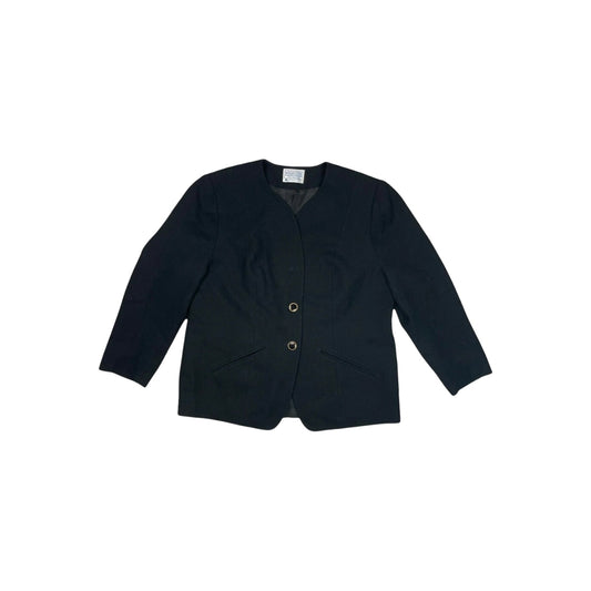 1980's Vintage Pendleton Blazer Jacket Women's Large Black Wool Made In USA