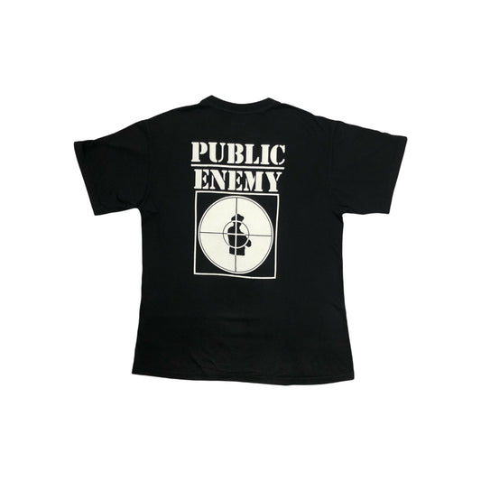Vintage Public Enemy T-Shirt Men's XL Black Flavor Flav Graphic Print Euro Tee 90’s