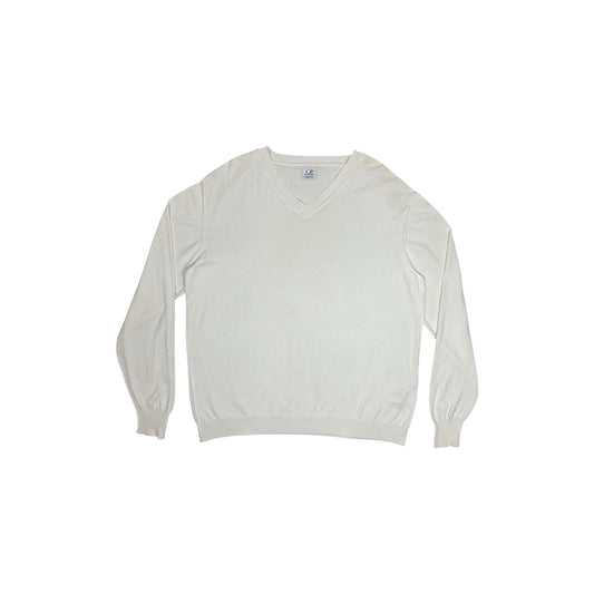 Vintage CP Company V-Neck Jumper Men’s Large Cream Made In Italy