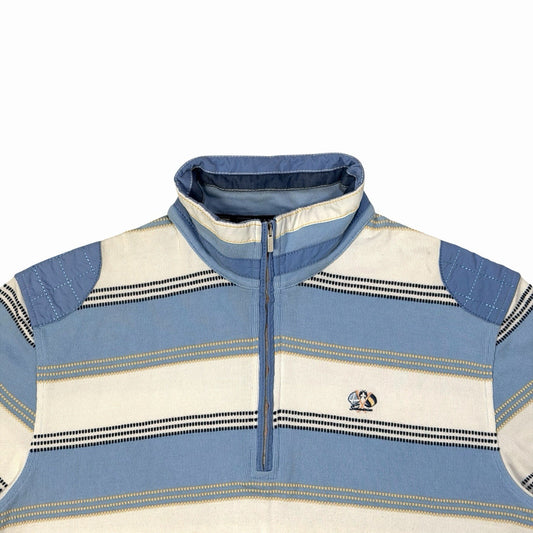 Vintage Claudio Campione 1/4 Zip Sweater Men’s Large Blue And White Stripe