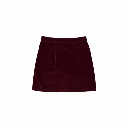 Madewell Velvet Skirt Women’s 29w Dark Red Zip Detail