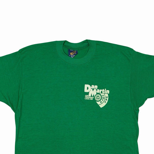 Vintage 80’s Auto Worker T-Shirt Men’s Green Single Stitch Made In USA
