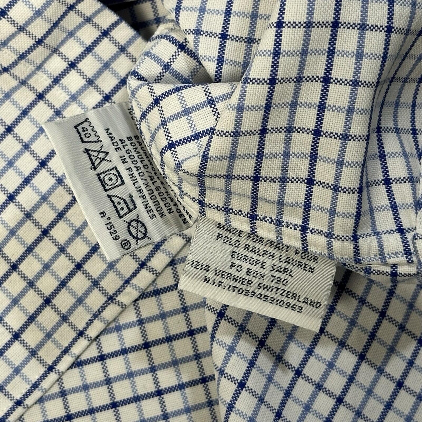 Vintage Polo Ralph Lauren Shirt Blue/White Check Men’s Large