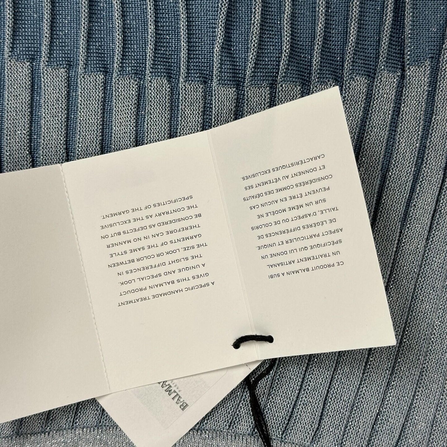 NWT Balmain Ribbed Knit Skirt FW19 Women’s FR44 30w Blue Made In France