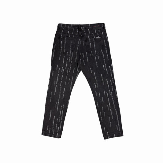 Liquor & Poker Text Print Jeans Men’s 32w 31l Black Denim Straight Leg