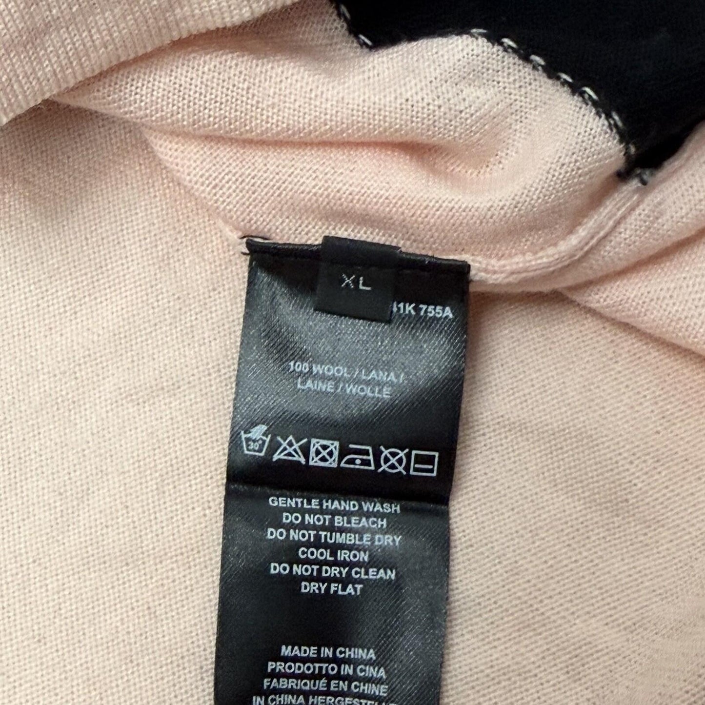Paul Smith Shadow Bunny Sweater Women’s XL Pink And Black Wool Cashmere