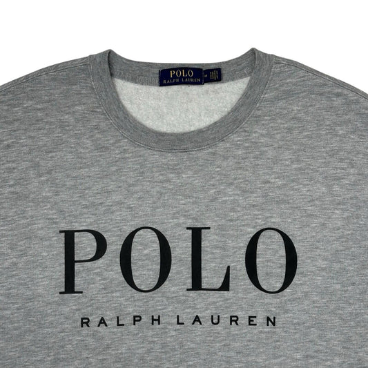 Polo Ralph Lauren Jumper Men’s Medium Grey Spellout Logo Graphic Design