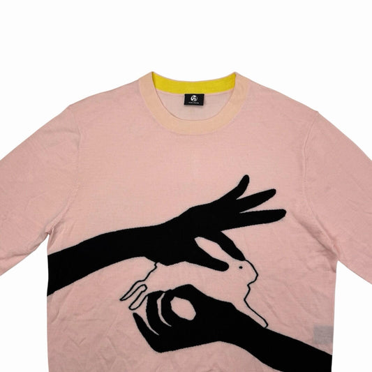 Paul Smith Shadow Bunny Sweater Women’s XL Pink And Black Wool Cashmere