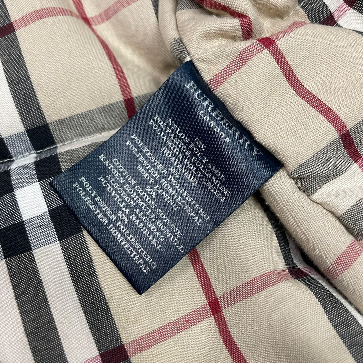 Vintage Burberry Puffer Coat Men's XL Dark Navy Novacheck Lining Down Filled