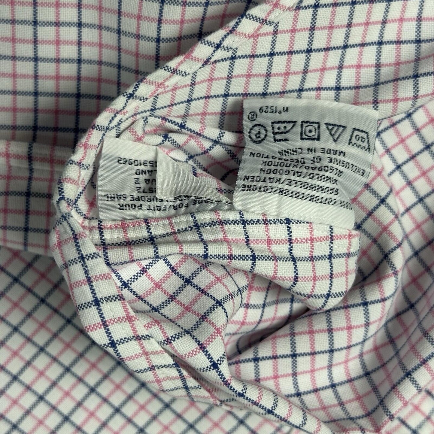 Vintage Polo Ralph Lauren Shirt White, Pink And Navy Check Men’s Medium