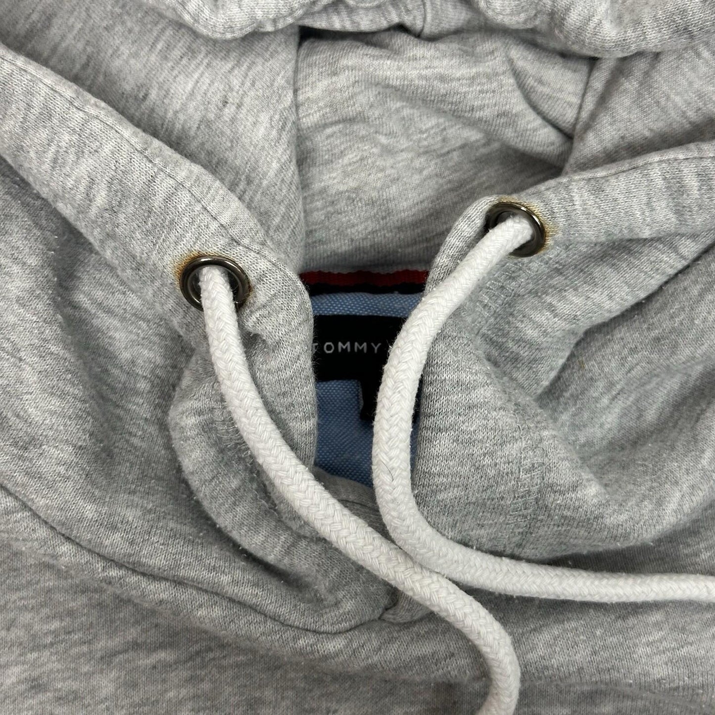 Tommy Hilfiger Flag Hoodie Men’s Large Grey Embroidered Logo
