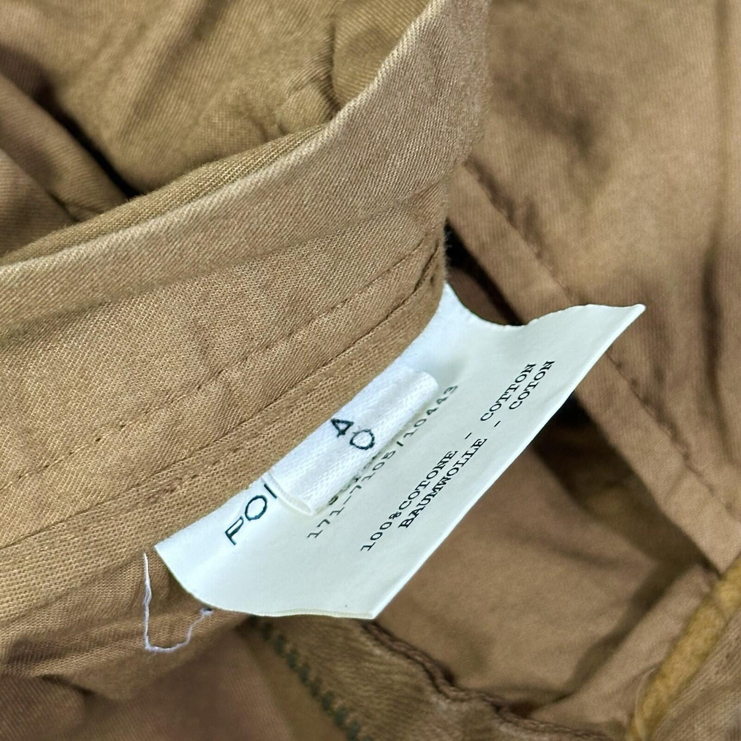 Pomandère Pleated Chino Trousers 27w Women’s Tan Brown Made In Italy