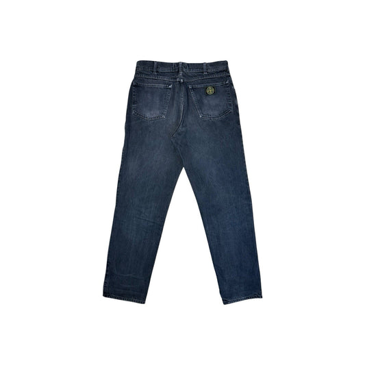 Vintage Stone Island Jeans Blue 35w 33l Made In Italy Green Edge Badge