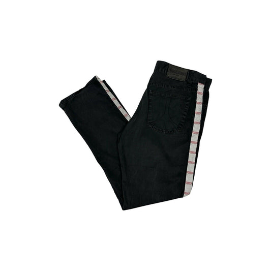 Vintage Moschino Tape Logo Trousers Made In Italy Black 34w 30l