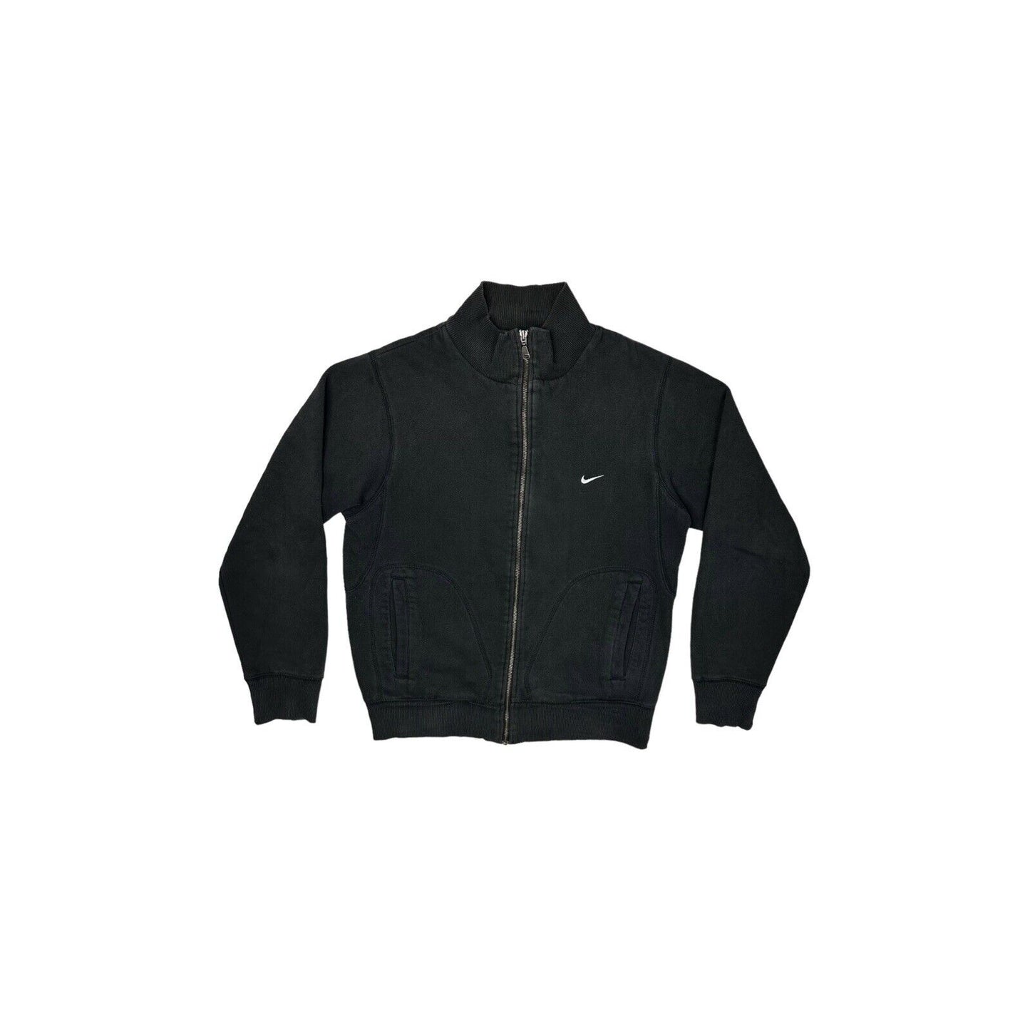 Vintage 00’s Nike Track Jacket Mens Small Black Embroidered Swoosh Logo