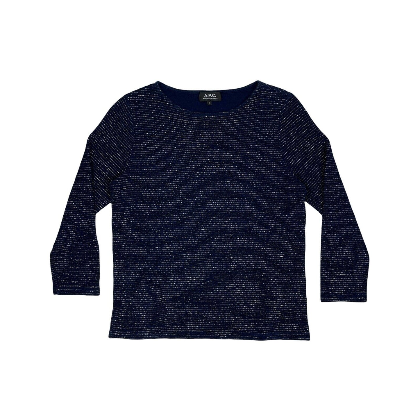 APC Long Sleeve Top Navy And Gold Womens Small