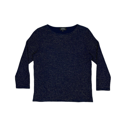 APC Long Sleeve Top Navy And Gold Womens Small