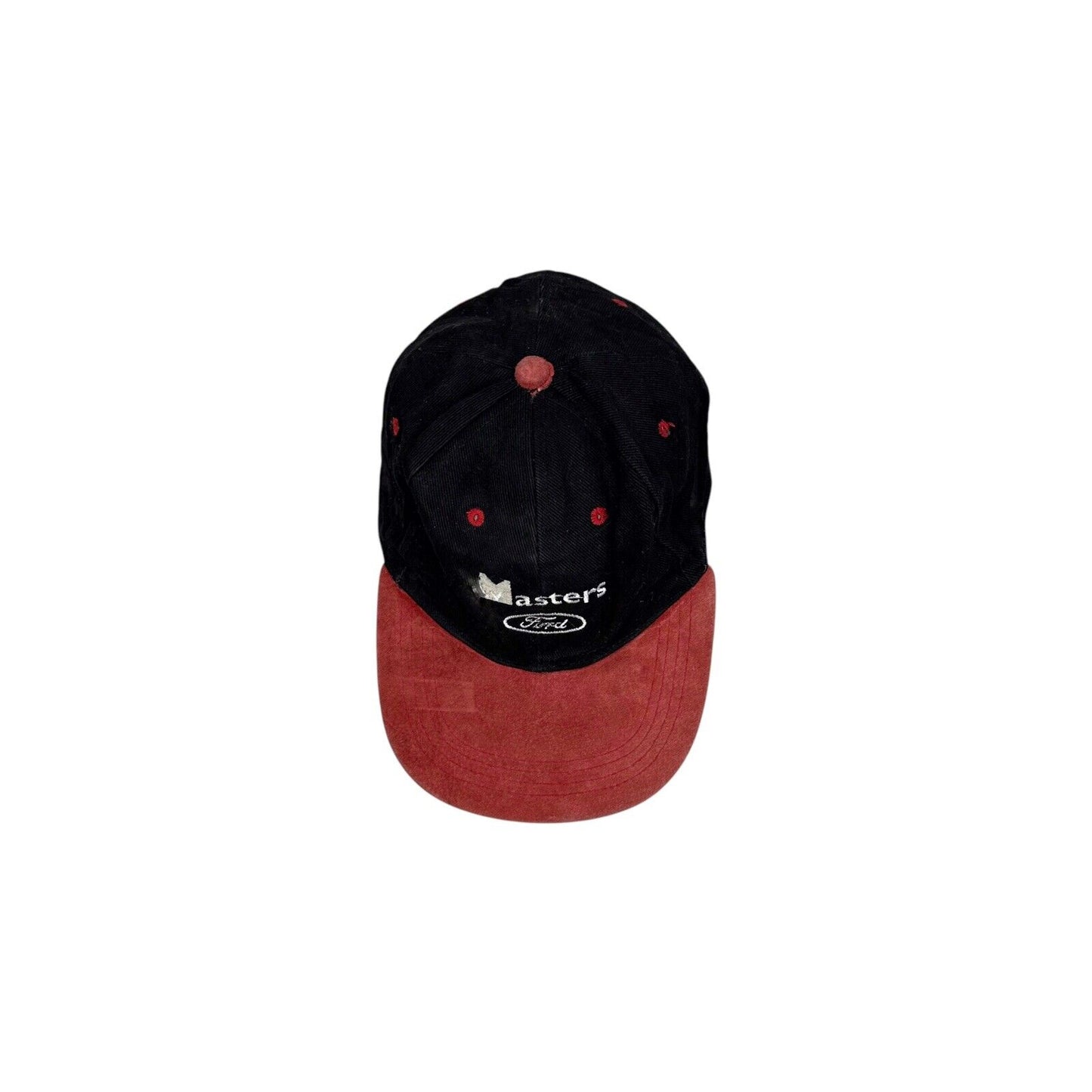 Vintage Ford Masters Cap Embroidered 90’s Black And Red Cap Suede Adjustable