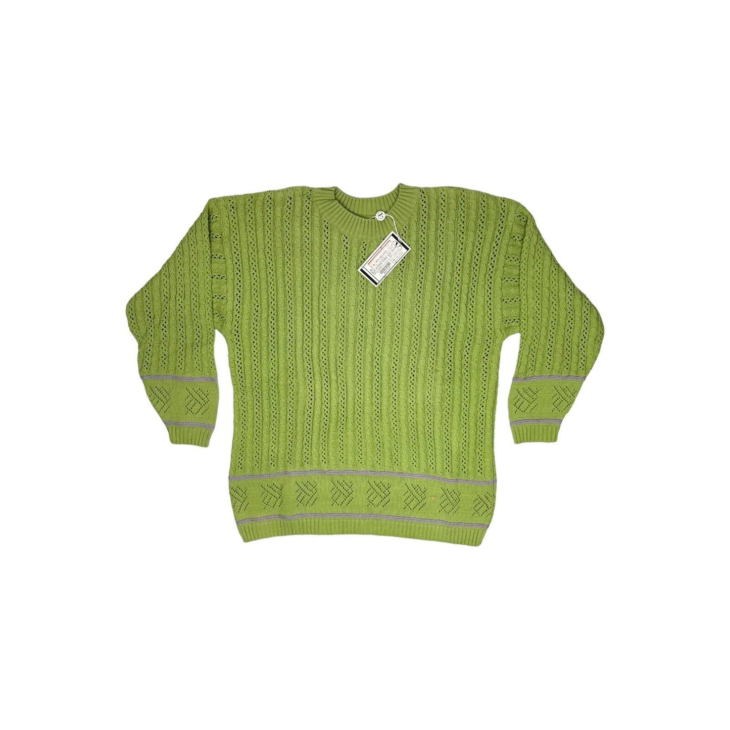 Vintage Valentino Golf Knit Jumper Women’s XL Green & Pink Made In Italy Ellesse