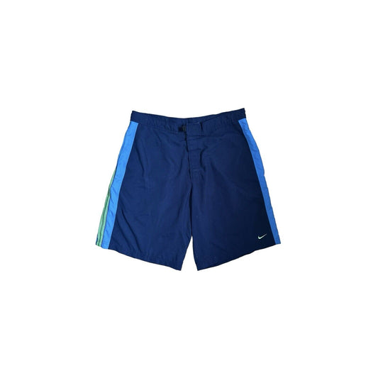 Vintage Nike Swim Shorts Navy Blue Mens Medium Embroidered Logo