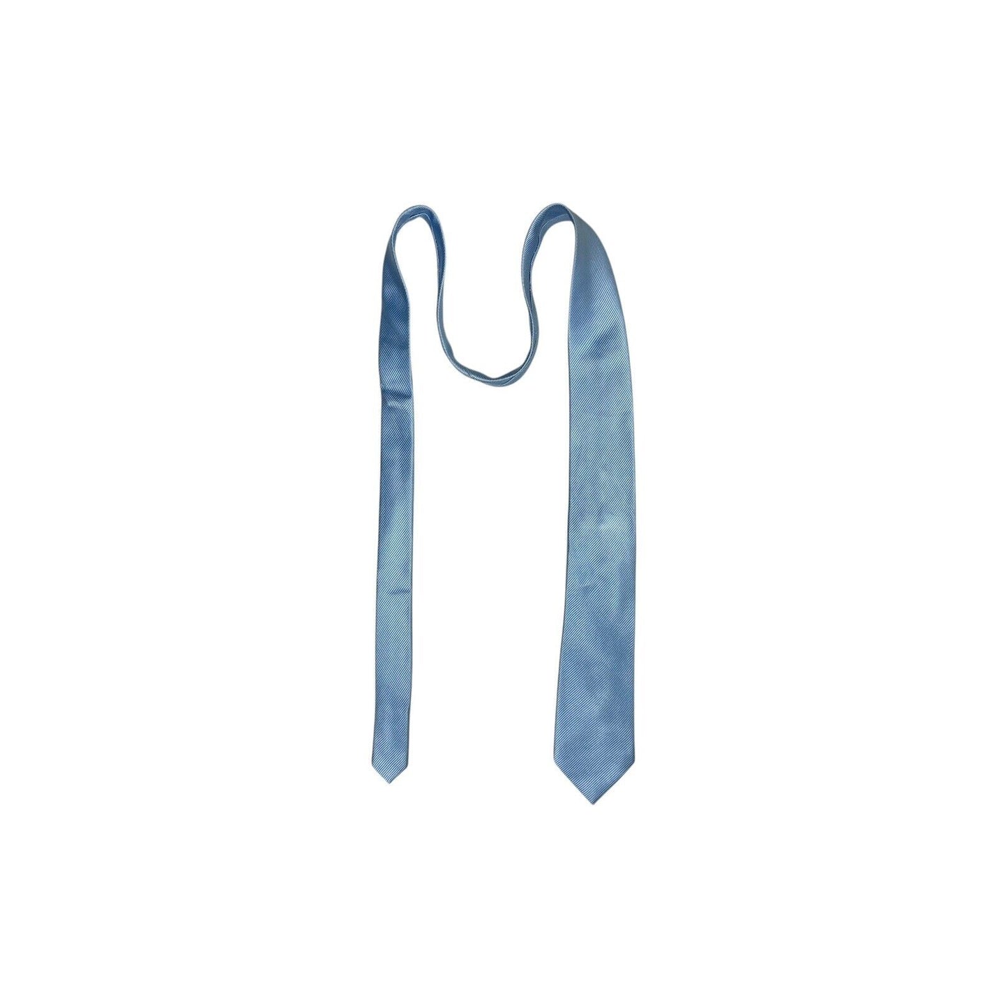 Vintage Double Two Subtle Stripe Blue Silk Tie