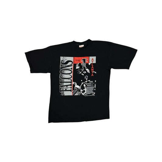 Vintage Atlanta Falcons Team NFL Black T-Shirt Men’s Large Pro Badge 90’s