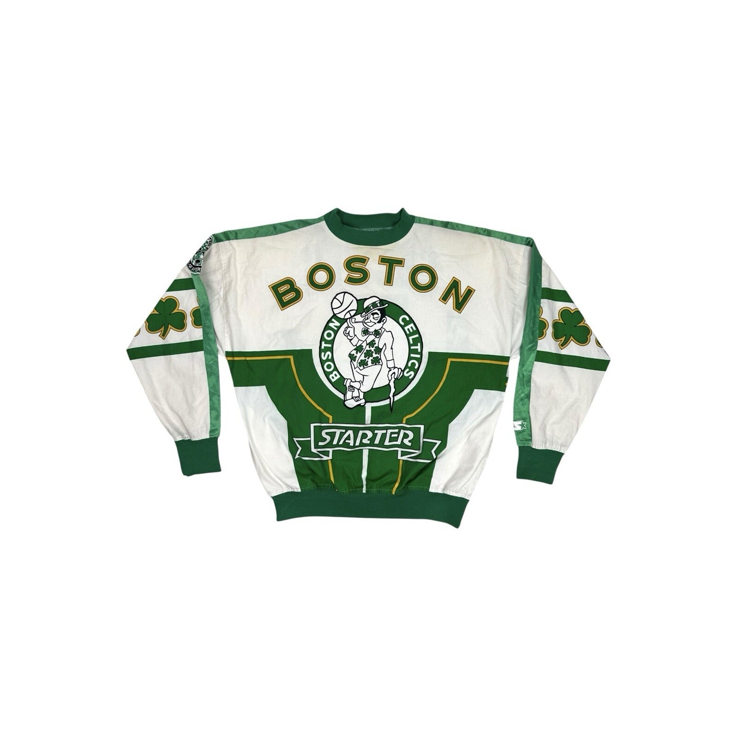Vintage Starter Boston Celtics Sweater Men’s Medium White And Green Rare