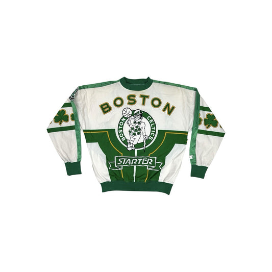 Vintage Starter Boston Celtics Sweater Men’s Medium White And Green Rare