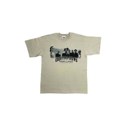 Vintage Counting Crows Hard Candy Tour T-Shirt Mens Medium Gildan Stone Beige