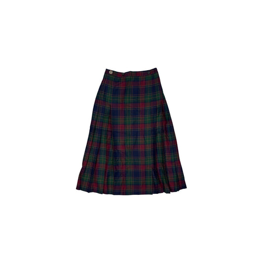 Vintage Valentino Sport Pleat Skirt 28w Red & Blue Tartan Made In Italy NWT 80’s
