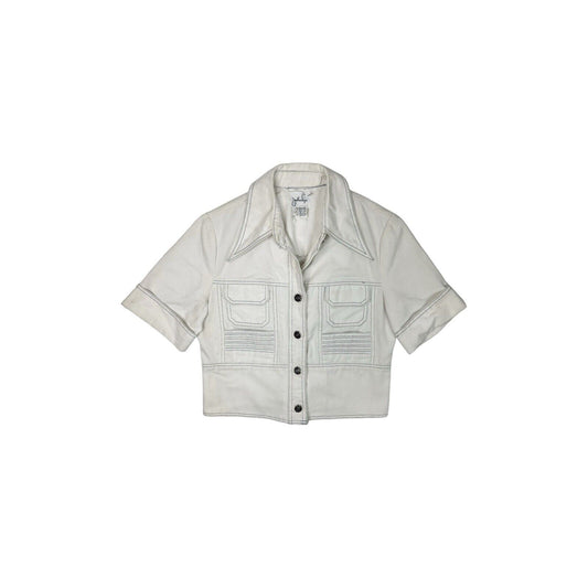 Vintage Jonathan Logan Cropped Jacket Women’s Small White Short Sleeve