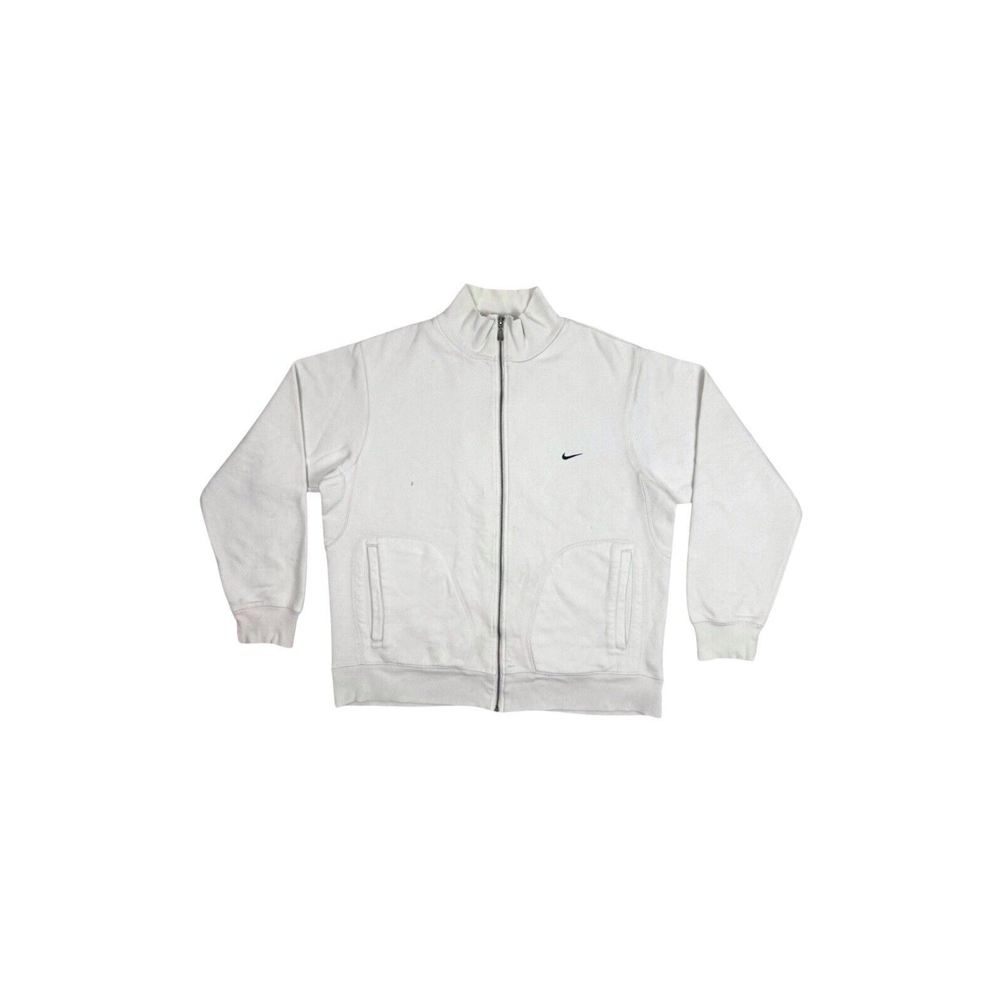 Vintage Nike Zipped Sweater White Men’s Large Embroidered Swoosh