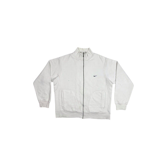 Vintage Nike Zipped Sweater White Men’s Large Embroidered Swoosh