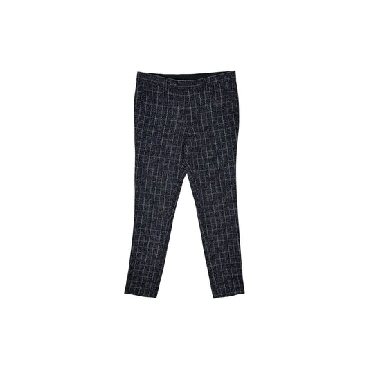 Gianni Feraud Slim Leg Check Wool Trousers 34w 32l Men’s Grey Black