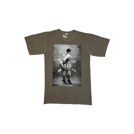 2016 Rihanna Anti EU Tour T-Shirt Adult Small Khaki Green Graphic Print