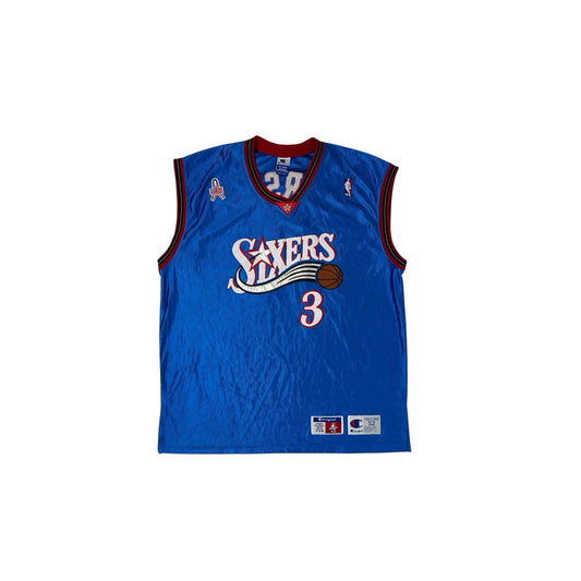 Vintage Philadelphia 76ers Champion Jersey Allen Iverson Men’s XXL Made In Korea